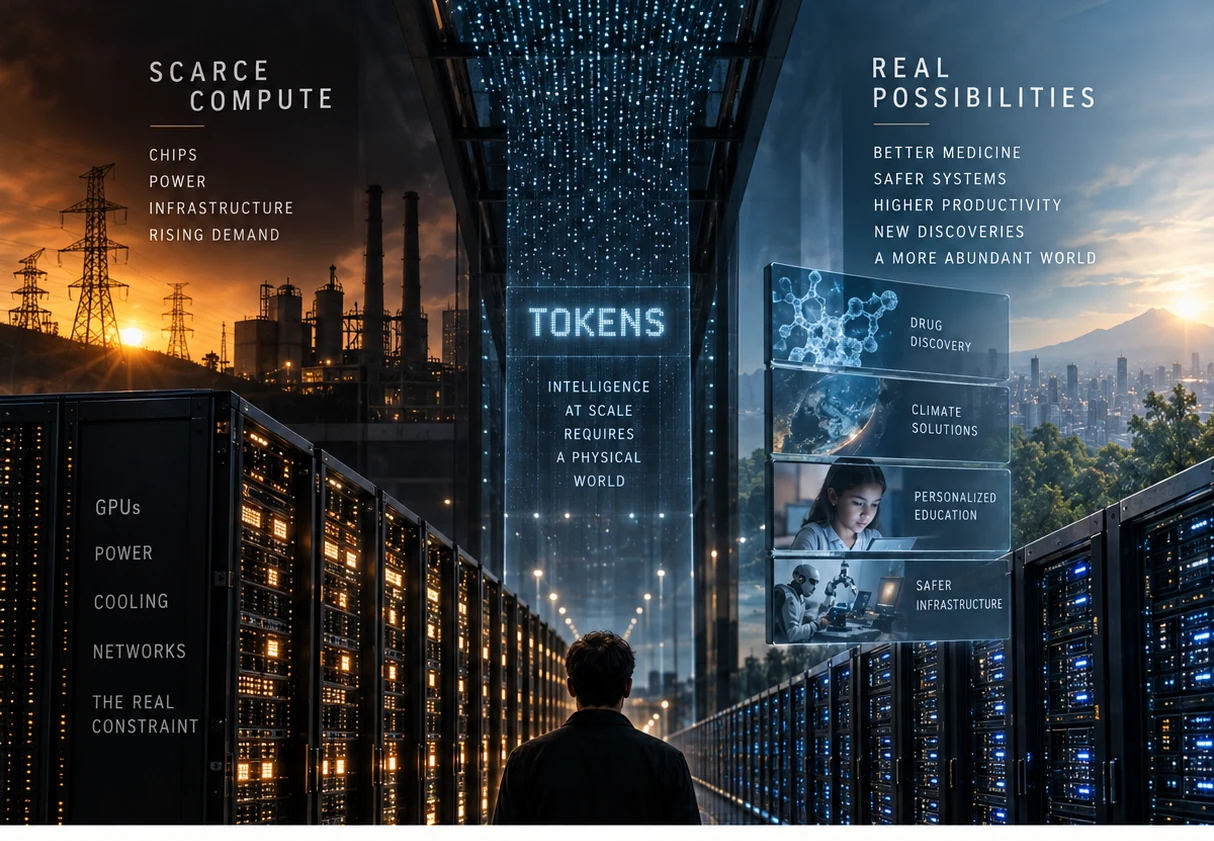 AI compute infrastructure feeds tokens toward medicine, education, security and scientific applications