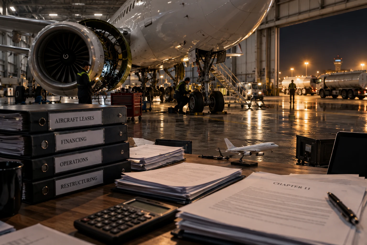 Aircraft maintenance continues behind binders for leases, financing, operations and Chapter 11 restructuring