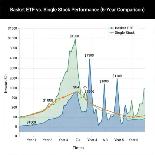 Chart comparing basket ETF vs