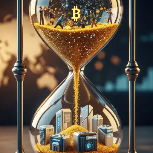 hourglass image showing BTC flowing from early adopters to institutional containers