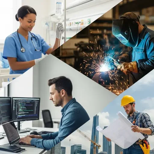A montage of workers in varied roles—the nurse, the software engineer, the skilled tradesperson—capturing the breadth of talent affected by policy