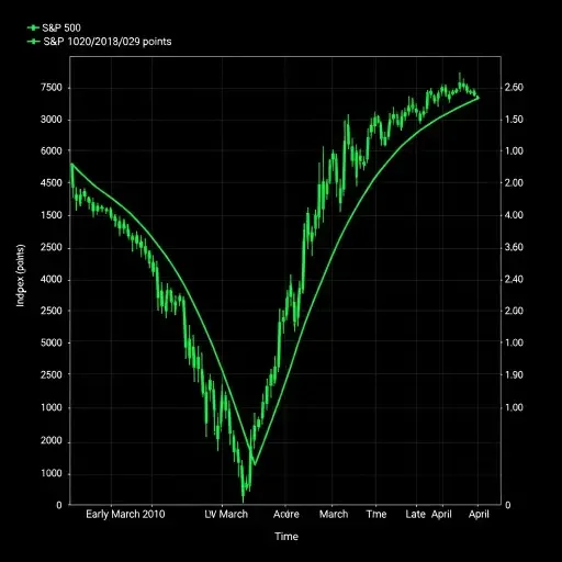 S&P 500 chart showing V-shaped recovery from March lows to April all-time highs